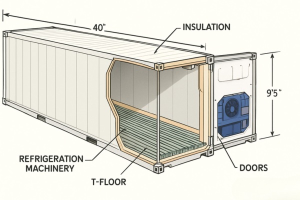 Cấu tạo của container lạnh 40 feet