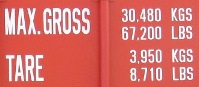 container-max-gross Trọng lượng container tối đa