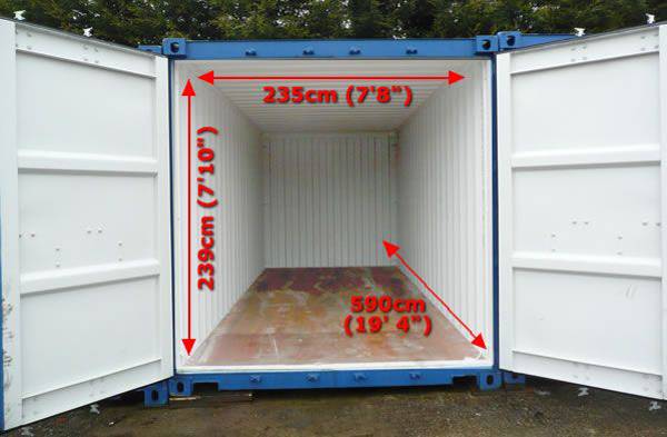 Các kích thước thùng container thông dụng