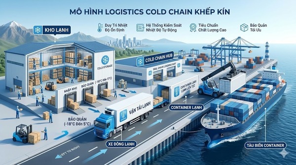 Mô hình kết hợp kho lạnh trung chuyển